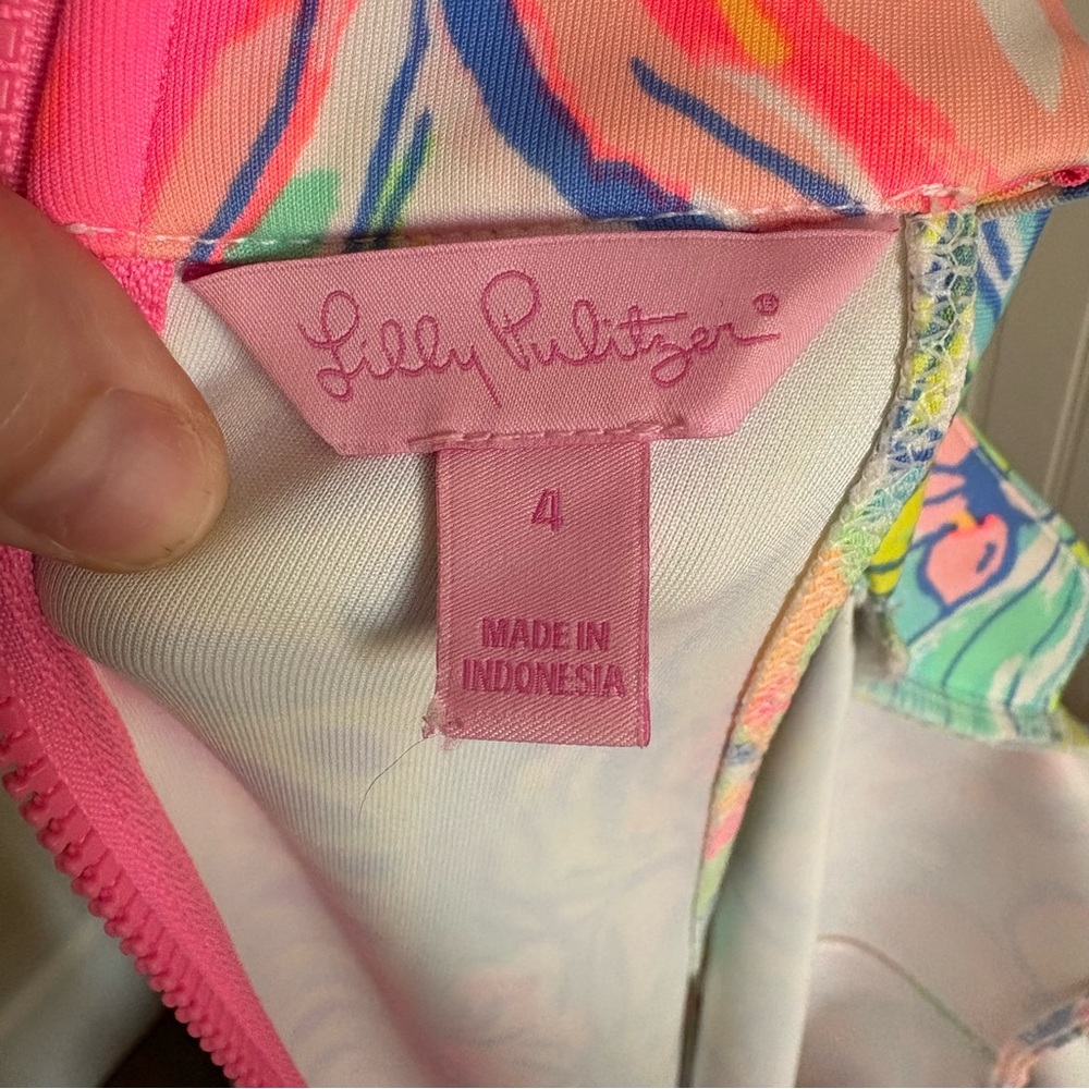 Colorful Lilly Pulitzer Mock Turtleneck Sleeveless Sheath Scuba Dress size 4 - Picture 11 of 11